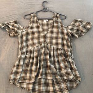 Green plaid summer top